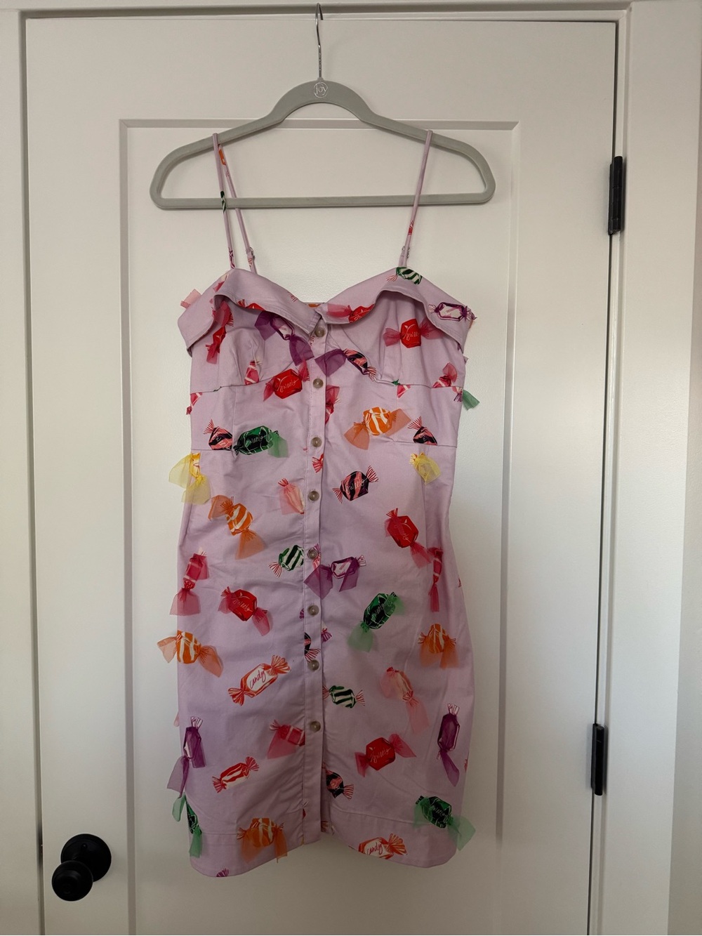 NWT Anthropologie Maeve Candy Print Pink Spaghetti Strap Dress - Picture 6 of 6
